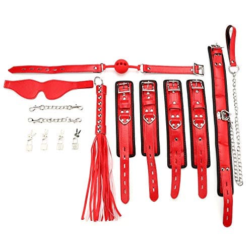 Heavy Spreader Bars Adult Heavy Duty Play Black Yoga Pilate Bar for Bedroom with 8 Pcs red Adjustable Straps Kit, Leg Spreader Bar for Bedroom Home, Exercise Bars Sports Training Fitness Gear — view 5