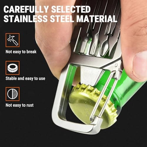 Uadme 12-in-1 Stainless Steel Multitool Keychain — view 4
