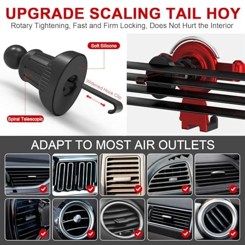 MOLUCKFU Character Car Phone Holder Red ABS Air Vent Navigation — view 3