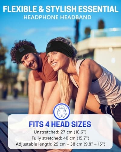 5-in-1 Sleep Headphones Bluetooth 5.4,Sports Wireless Bluetooth Headband,with Thin HD Stereo Speaker, Soft Music Headband Earphones for Men Women Teens Sleeping Workout Yoga & Travel , Washable — view 6