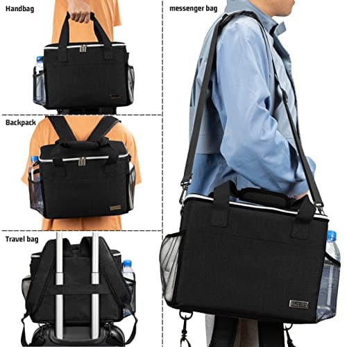 BAGLHER Dog Travel Bag Backpack Pet Supplies Backpack Pet Accessories Storage Bag 5-Piece Set With Shoulder Strap 2 Lined Pet Food Containers 4 Foldable Feeding Bowls Essential Kit for Pet travel — view 4