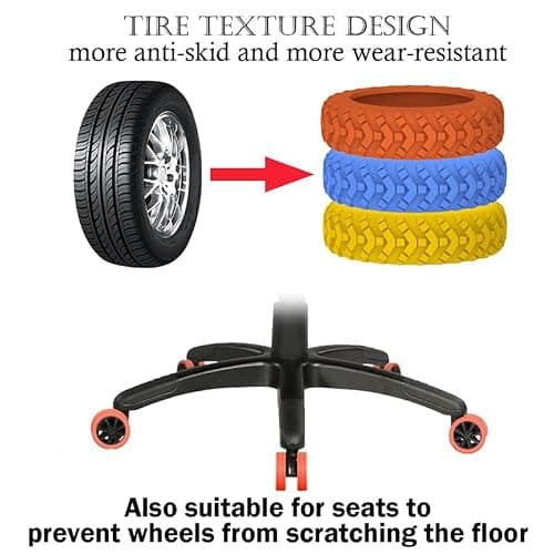 EHOTER Luggage Compartment Wheel Protection Cover, 8Pcs Luggage Wheels Silent Protection Cover, Wave Yellow — view 3