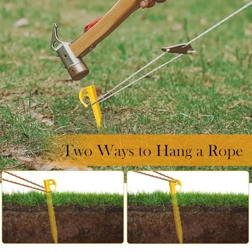 YGCQFH 24pcs Heavy Duty Plastic Tent Pegs, Durable & Lightweight, Ideal for Camping, Caravans, Gardens, 14.5cm Length, 24pcs Set — view 5