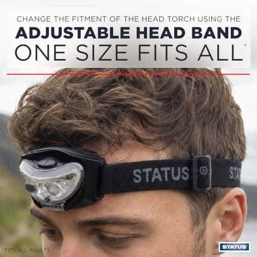 Status LED Head Lamp | Multi-Purpose Black Head Torch - Pack of 3-3xAAA Batteries (Included) | Running, Camping | Infrared and White Light | S3LEDHL1PKB6 — view 6