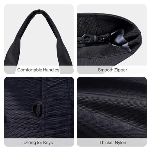MAYMOONER Black Tote Bag with Laptop Compartment for Women Work Uni School — view 6