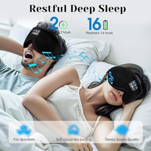 MUSICOZY Sleep Mask Headphones 100% Blackout 3D Sleep Headphones — view 5