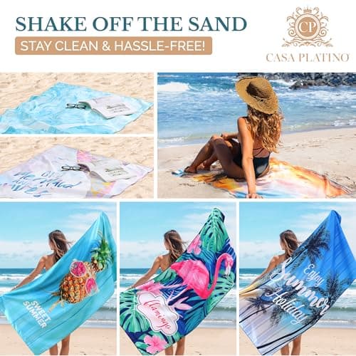 Casa Platino Extra Large Beach Towels 6-Pack – 71"x32" Sand-Free, Quick-Dry & Lightweight – Soft, Double-Sided Pool, Swim & Travel Towels for Adults, Kids, Camping & Beach Essentials – Lorne — view 2