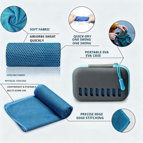 Cooling Towels,Cool Towel, 30x100 Cm Breathable Instant Quick Drying Ice Cool Microfibre Towel, Cool Towels For Extreme Heat For Men Women Kids Gym Workout Running Yoga,1PCS — view 4