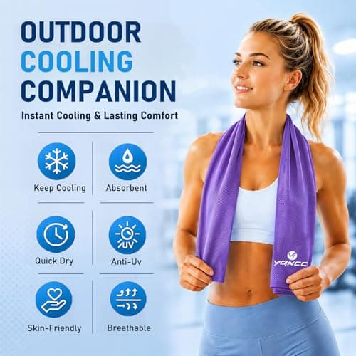 YQXCC 3 Pcs Cooling Towels, 120x30 cm, Ice Cool Microfibre Towel for Neck — view 2