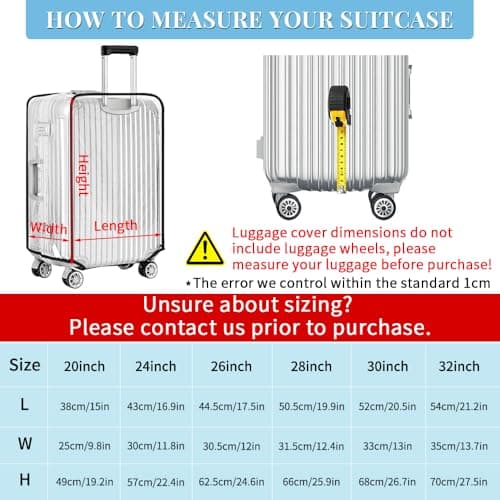 Yotako Clear PVC Suitcase Cover Protectors 20 Inch Luggage Cover — view 3