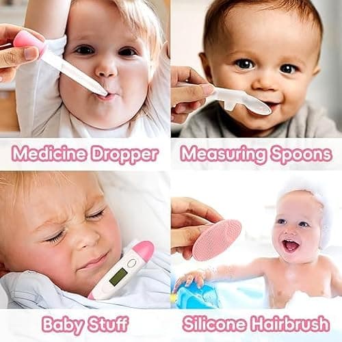 Baby Healthcare and Grooming Kit Nursery Care Kit, Newborn Safety Health Care Set with Hair Brush,Comb,Nail Clippers and More for Newborn Infant Toddlers Baby Boys (Pink) — view 2