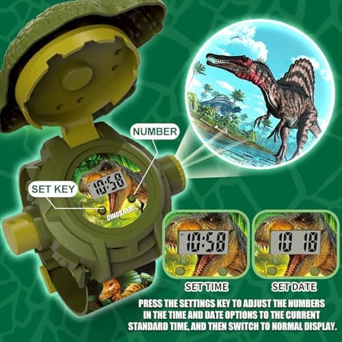 szaluyk Kids Dinosaur Watch | Adjustable Educational Toy | Children Projection Electronic WatTch | Fun Learning Gift for Boys Girls Birthday Christmas Holiday Home Travel Indoor Outdoor — view 6