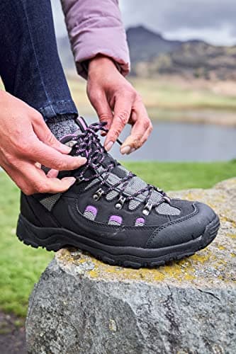 Mountain Warehouse Adventurer Womens Waterproof Boots - Durable Hiking Shoes, Breathable, Synthetic Upper, Mesh Lining, Cushioned Footbed - Ideal for Walking & Trekking, Black, Womens Shoe Size 6 UK — view 2
