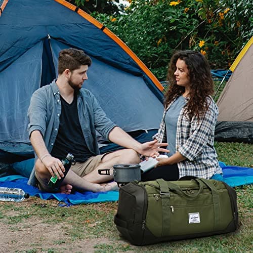 Laripwit Travel Duffle Bag for Men 40L Medium Gym Duffel Backpack with Shoe Compartment & Wet Pocket Sports Holdalls Women Weekend Overnight Bag for Traveling Camping, Green — view 2