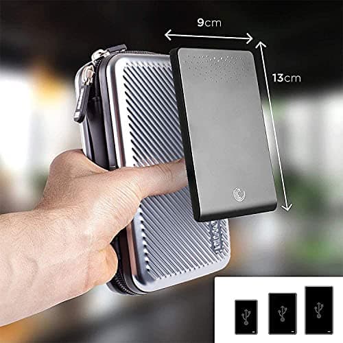 Duronic Hard Drive Case HDC3 /SR, Silver EVA Travel Case for Charger Adapter Power Bank SSD Storage Pouch for Seagate, WD, UnionSine, Toshiba, Sandisk, Samsung Drives 500GB to 5TB — view 5