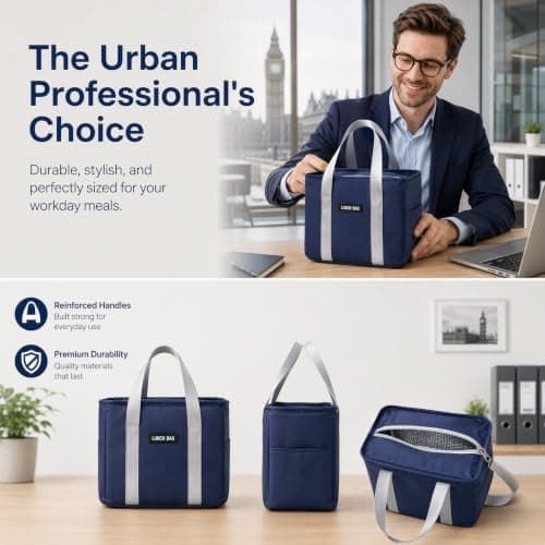 Large Capacity Lunch Bag with Reinforced Handle Oxford Cloth Waterproof — view 2