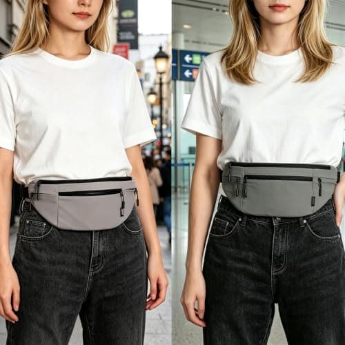 Money Belts for Travel Hidden Women Passport Bag Travel Wallet, Khaki — view 6