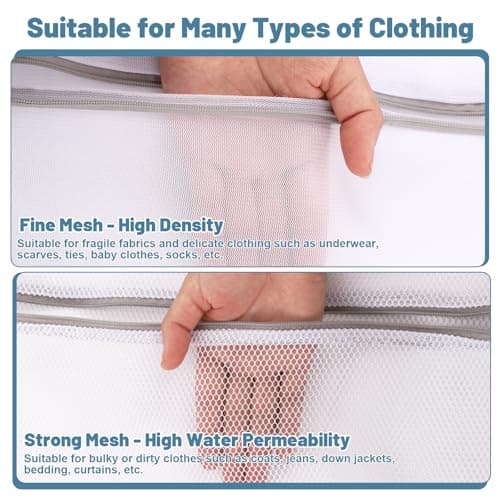 6 Pack Mesh Laundry Bags for Delicates, Mesh Zipped Wash Bags Set, M+S — view 3