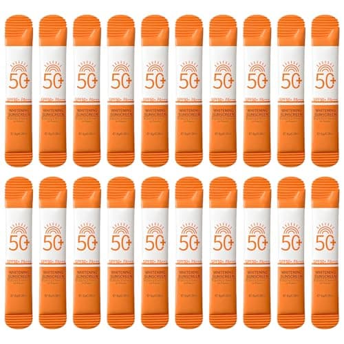 20PCS Sunscreen SPF 50+, Travel Size Sunscreen, Mini Sun Cream, Factor 50 Sun Cream for Face & Body, UV Protection for Daily Use, Lightweight, Non-Greasy, Water Resistant, No White Cast