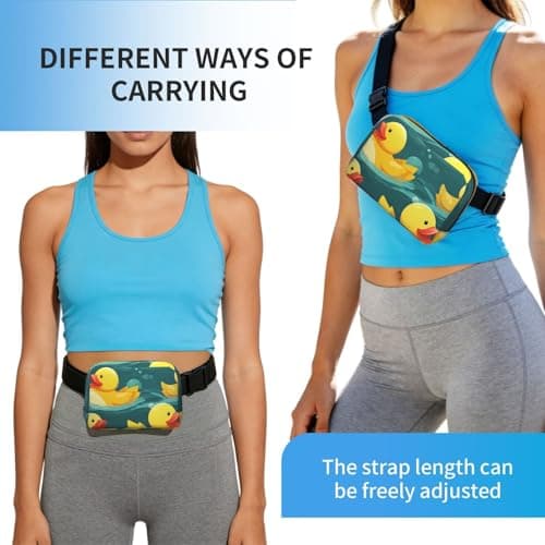 Fanny Pack For Women Men Everywhere Belt Bag Waterproof Fashion Crossbody Waist Packs Rubber Ducks Hip Bum Bag With Adjustable Strap For Outdoor Hiking Running Travel — view 6
