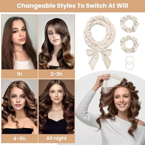 BUTBU Heatless Curlers Headband, 9PCS No Heat Hair-Curlers and Rollers — view 6