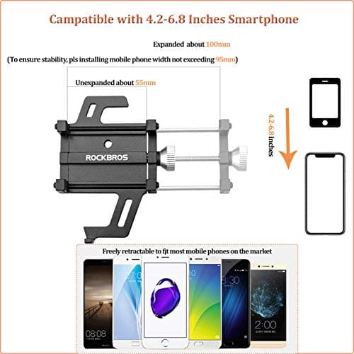 ROCKBROS Bike Phone Holder, 360°Rotation Universal for 4.2-6.8 Inches — view 2
