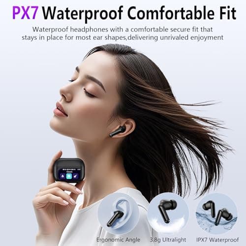 2026 Wireless Earbuds, Bluetooth 5.4 Headphones In Ear with Multifunctional Touch Screen, 48H HiFi Stereo Ear Buds with ANC/ENC Noise Cancelling/Transparency Mode, 5 EQ Modes, IPX7 Earphones for Sport — view 6