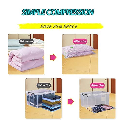 Opaza Extra Large 4 Packs Vacuum Storage Bags, Jumbo [130 x 100 cm] Airtight Space Saver Compression Bags XXL for Clothes,Duvets,Bedding — view 2