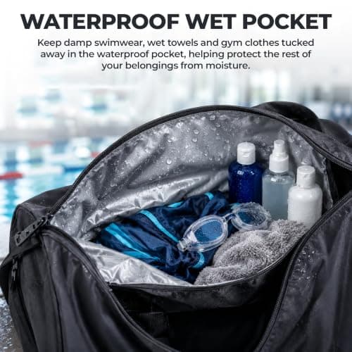 BAGRIJO Gym Duffle Bag 35L Waterproof Wet Pocket & 2-Pair Shoe Compartment — view 5