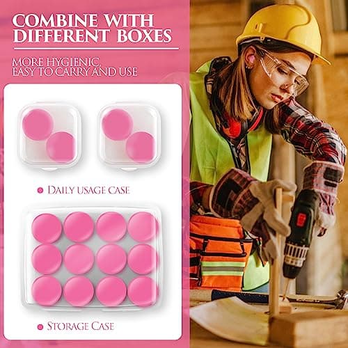 Silicone Ear Plugs for Sleeping Re-Usable Waterproof, SNR = 27dB Noise Cancelling Premium Moldable Ear Plugs for Sleeping, Travelling, Studying Noise Reduction (Pink) — view 5