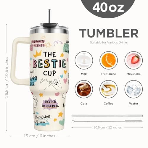 SteadStyle Best Friend Birthday Gifts for Women Water Bottle with Straw Lid — view 3