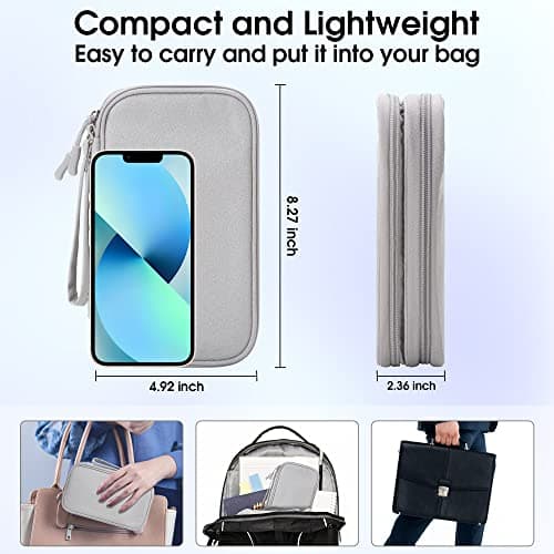 Arae Travel Essentials Electronic Organizer Double Layer - Gray, M — view 2