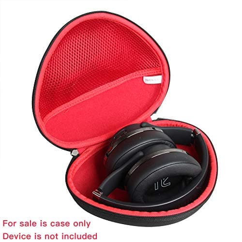 Hermitshell Hard Travel Case for DOQAUS Bluetooth Headphones Over Ear(Only case) (Black+Inner red) — view 2