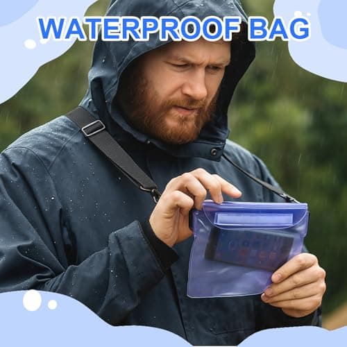 2 Pack Waterproof Pouch Bag with Adjustable Waist Strap, IP68 Waterproof Bumbags and Waterproof Phone Pouches, Large Capacity Dry Bags for Beach, Swimming Bags, Paddleboard Accessories — view 5