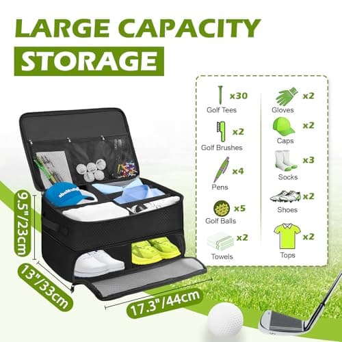 ToKinCen Golf Trunk Organizer Travel Bag Car Golf Accessories Storage Bag Men's Golf Gear Locker Shoe Organizer Bag Storage Car Trunk Organizer Ideal for Golf Enthusiasts Gifts — view 2