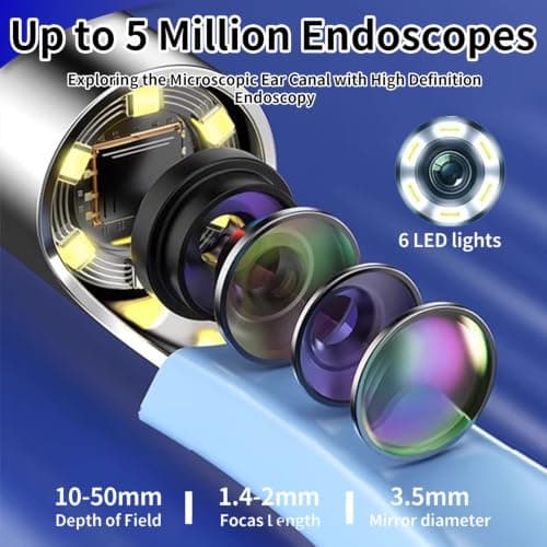 Ear Wax Removal Otoscope Kit 1080P HD Visual Wireless for iOS Android — view 6