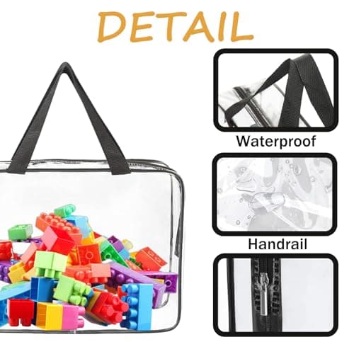 Multifunctional 3-Pack Large Transparent Toy Storage Bags With Reusable Clear Compartments, Portable Travel Luggage, Waterproof Transparent Small Handbag Purse — view 3