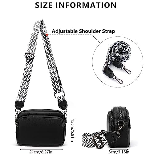 DKIIL NOIYB Crossbody Bags for Women, Genuine Leather Cross Body Bag Women with Adjustable Wide Strap Multiple Pockets Handbags & Shoulder Bags — view 6