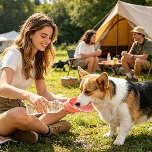 Pet Water Bottle – Portable Dog Drinking Dispenser, Reusable Outdoor Flask, Leakproof Travel Hydration Container For Walking Hiking Pet Care Outdoor Use — view 2