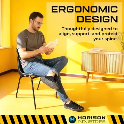 Horison Industries Stackable Plastic Chairs, Black, 20 Pack, 80x45x36cm — view 5
