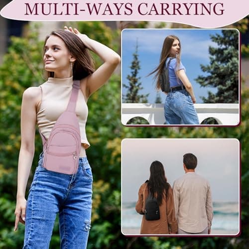 2PCS Sling Chest Bags for Women Men Waterproof Nylon Crossbody Bag — view 5