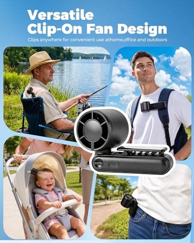 TUNISE Portable Fan, Handheld Fan Rechargeable 3600mAh, Mini Personal Fan — view 3