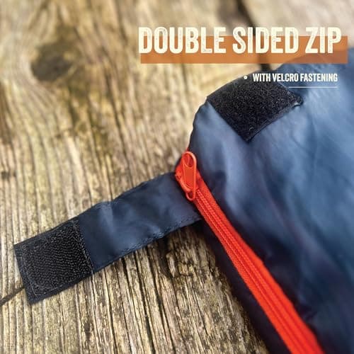 Milestone Camping Rectangular Sleeping Bag/Insulated 2 Season for Camping, Hiking, Festivals, Outdoors/Includes Carry Sack / 170cm x 75cm — view 6