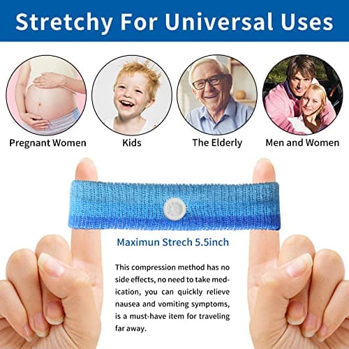 HIONXMGA 10 Pairs Travel Sickness Bands, Acupressure Anti Nausea Wristbands — view 3