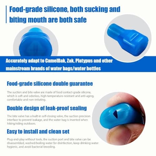 Zhixan 9Pcs Silicone Mouthpiece Bite Valve Replacement Set, Universal Fit — view 3