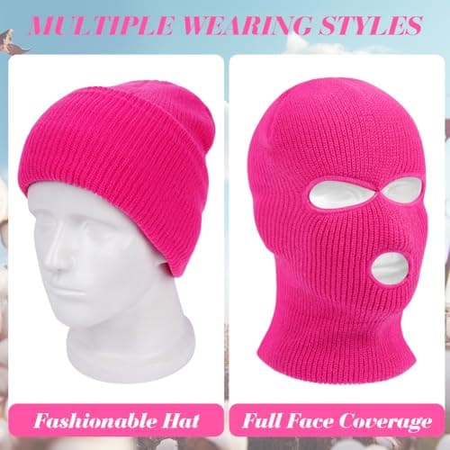 HAGOT 3 Hole Full Face Balaclava, Winter Knitted Balaclava, Ski Face Cover Unisex, Full Facecover for Outdoor Sports — view 4