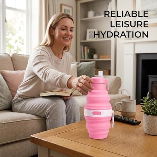 KxrTpx Folding Water Bottle Design, Silicone Water Bottle with Collapsible Feature, Compact 17 by 8.3 cm Size for Portable Hydration — view 5