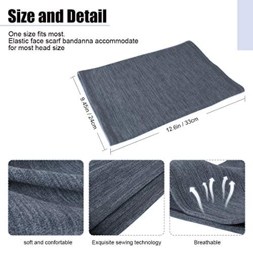 Neck Warmer Snood for Men & Women,Winter Neck Gaiter Fleece Bandana Face Covering Mask Windproof Neck Scarf Neckwear for Outdoor Sports Motorcycle Skiing Running Cycling (Grey) — view 4