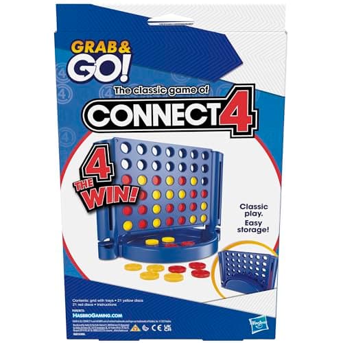 Hasbro Gaming Connect 4 Travel Board Game, Travel Games for Kids, 2 Player Portable Strategy Fun, Grab and Go, Ages 6+ — view 4