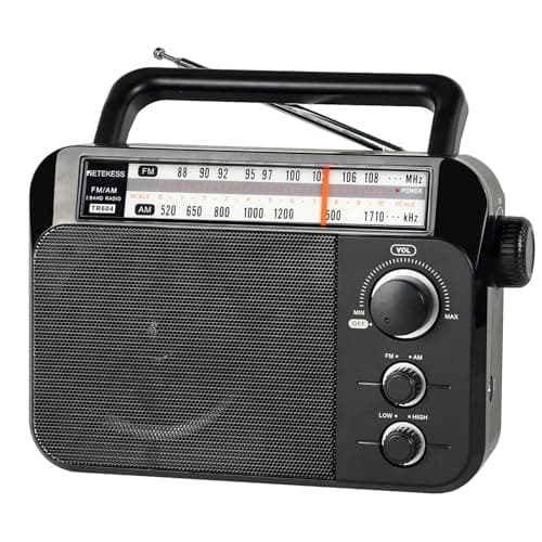 Retekess TR604 Portable Radio, Radios Mains and Battery(Black)